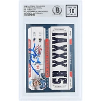 Tom Brady New England Patriots Autographed 2008 Donruss Playoff National Treasures Super Bowl Material Game-Worn Relic #28 #3/25 Beckett Fanatics Witnessed Authenticated 10 Card