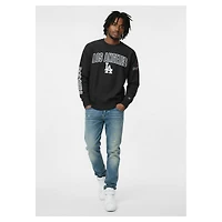 Men's Champion  Black Los Angeles Dodgers Reverse Weave Chenille Sweatshirt