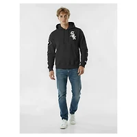 Men's Champion  Black Chicago White Sox Reverse Weave Chenille Hoodie