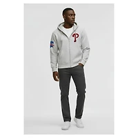 Men's Champion  Gray Philadelphia Phillies Reverse Weave Chenille Full-Zip Hoodie