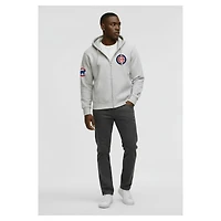 Men's Champion  Gray Chicago Cubs Reverse Weave Chenille Full-Zip Hoodie