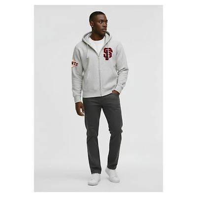 Men's Champion  Gray San Francisco Giants Reverse Weave Chenille Full-Zip Hoodie