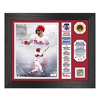Bryce Harper Philadelphia Phillies Framed 11" x 14" 350th Home Run Milestone Collage with a Coin of Game-Used Dirt and Swatch of Game-Used Base - Limited Edition of 35