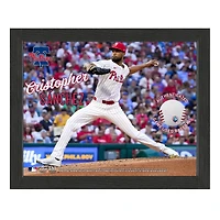Cristopher Sanchez Philadelphia Phillies Framed 9" x 11" Photograph with a Piece of Game-Used Baseball