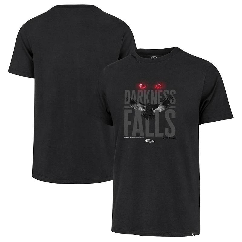 Men's '47 Black Baltimore Ravens Darkness Falls Franklin T-Shirt
