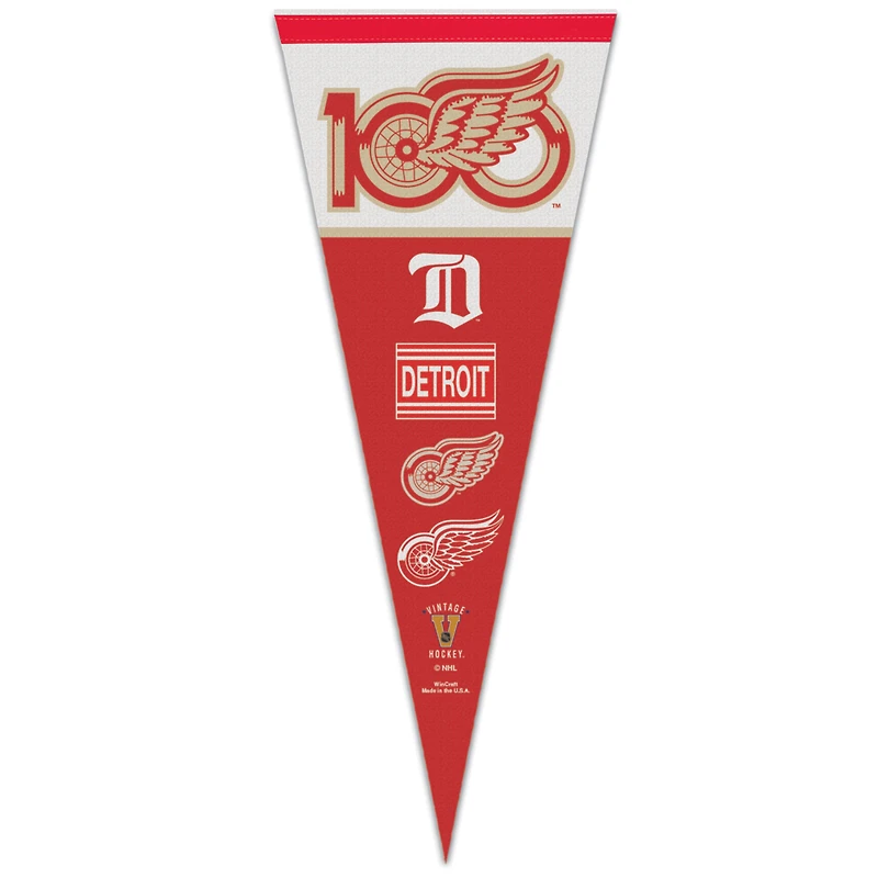 WinCraft Detroit Red Wings Centennial 12" x 30" Premium Pennant
