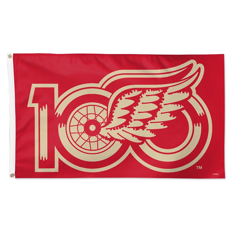 WinCraft  Detroit Red Wings Centennial 3' x 5' Deluxe Single-Sided Flag