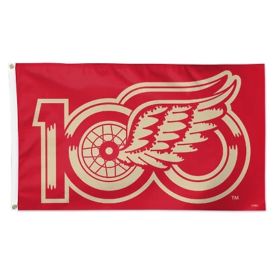 WinCraft  Detroit Red Wings Centennial 3' x 5' Deluxe Single-Sided Flag