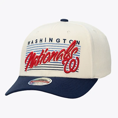 Unisex Mitchell & Ness  Cream Washington Nationals Retro Lines Stretch Snapback Hat