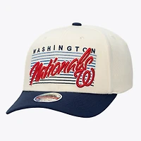 Unisex Mitchell & Ness  Cream Washington Nationals Retro Lines Stretch Snapback Hat