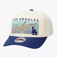 Unisex Mitchell & Ness  Cream Los Angeles Dodgers Retro Lines Stretch Snapback Hat
