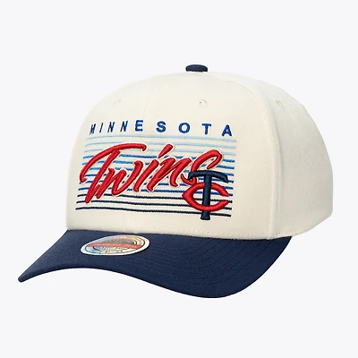 Unisex Mitchell & Ness  Cream Minnesota Twins Retro Lines Stretch Snapback Hat