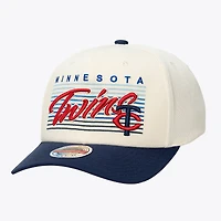 Unisex Mitchell & Ness  Cream Minnesota Twins Retro Lines Stretch Snapback Hat