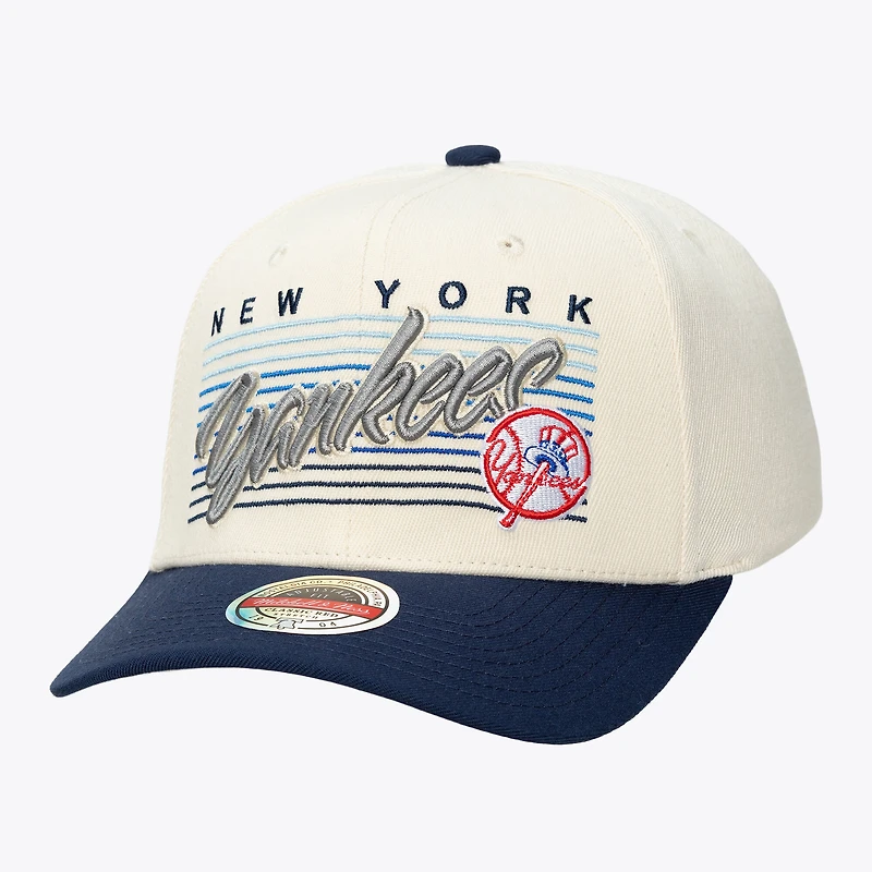 Unisex Mitchell & Ness  Cream New York Yankees Retro Lines Stretch Snapback Hat
