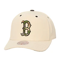 Unisex Mitchell & Ness Cream Boston Red Sox Camo Logo Pro Crown Snapback Hat