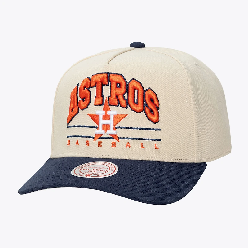 Unisex Mitchell & Ness Cream Houston Astros Retro Arch Pro Pinch Snapback Hat