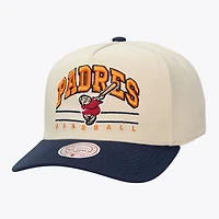 Unisex Mitchell & Ness Cream San Diego Padres Retro Arch Pro Pinch Snapback Hat