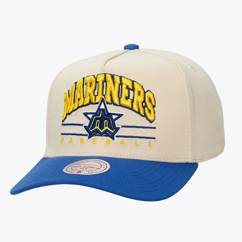 Unisex Mitchell & Ness Cream Seattle Mariners Retro Arch Pro Pinch Snapback Hat