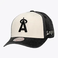 Unisex Mitchell & Ness Cream/Black California Angels Snow Block Pro Crown Snapback Hat