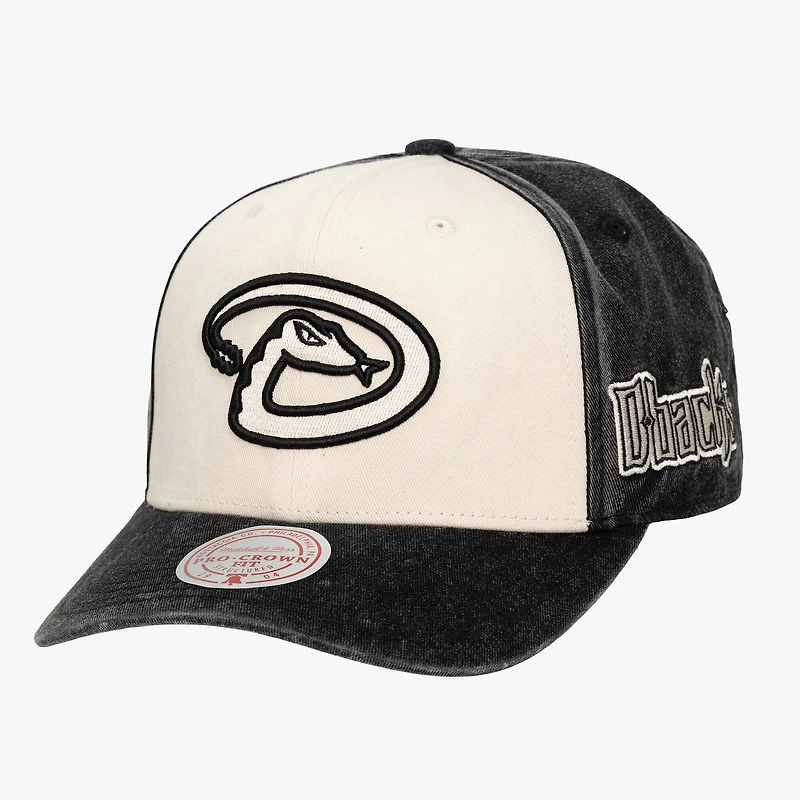 Unisex Mitchell & Ness Cream/Black Arizona Diamondbacks Snow Block Pro Crown Snapback Hat