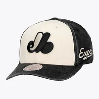 Unisex Mitchell & Ness Cream/Black Montreal Expos Snow Block Pro Crown Snapback Hat