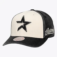 Unisex Mitchell & Ness Cream/Black Houston Astros Snow Block Pro Crown Snapback Hat