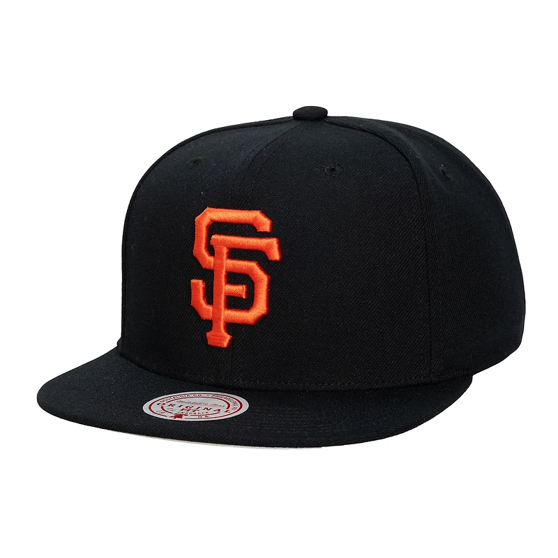 Unisex Mitchell & Ness  Black San Francisco Giants Side Logo Snapback Hat