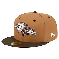 Men's New Era  Light Brown/Dark Brown Baltimore Ravens Two-Tone Walnut 59FIFTY Fitted Hat