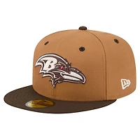 Men's New Era  Light Brown/Dark Brown Baltimore Ravens Two-Tone Walnut 59FIFTY Fitted Hat