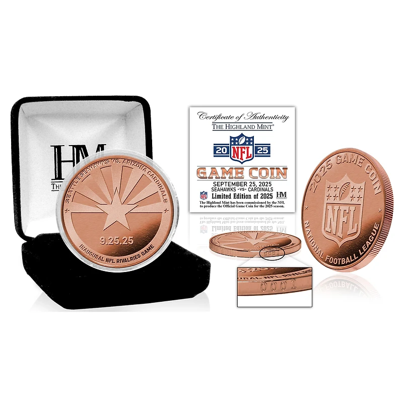Highland Mint Seattle Seahawks vs. Arizona Cardinals 2025 Rivalries Collection Copper Mint Coin