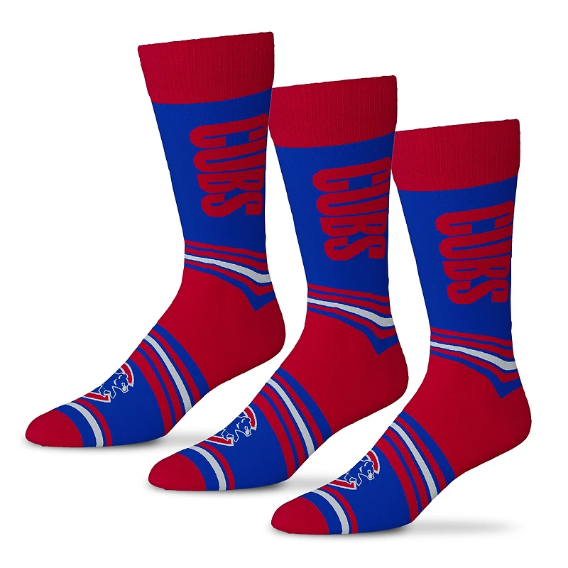Unisex Starter Royal Chicago Cubs Rally Cry 3-Pack Socks Set