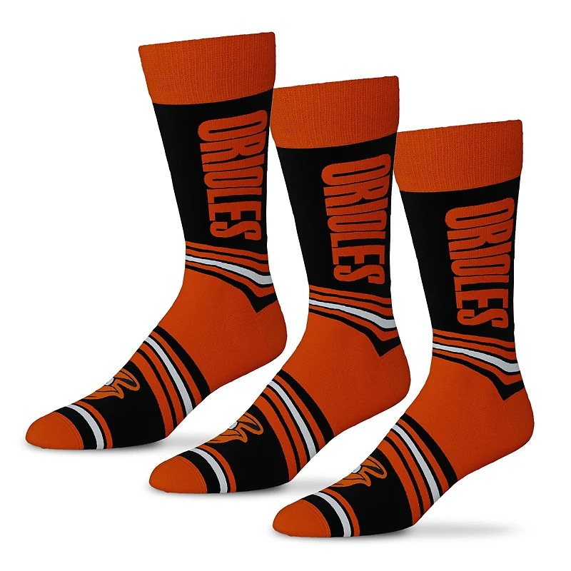 Unisex Starter  Black Baltimore Orioles Rally Cry 3-Pack Socks Set