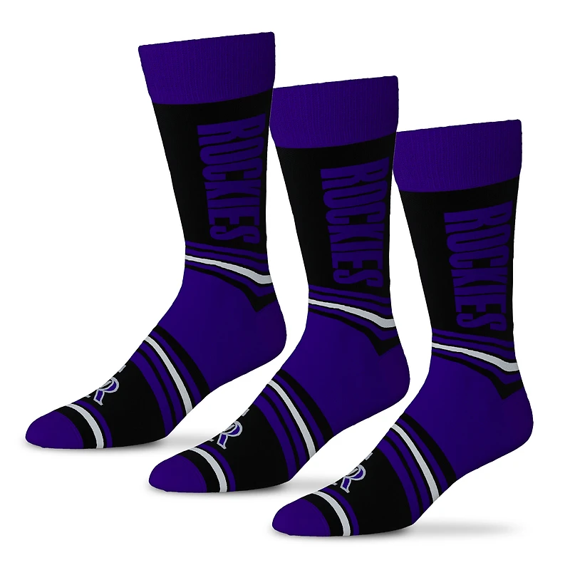 Unisex Starter  Black Colorado Rockies Rally Cry 3-Pack Socks Set