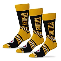 Unisex Starter  Black Pittsburgh Steelers Rally Cry 3-Pack Socks Set
