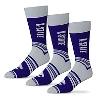 Unisex Starter  Purple Kansas State Wildcats Rally Cry 3-Pack Socks Set