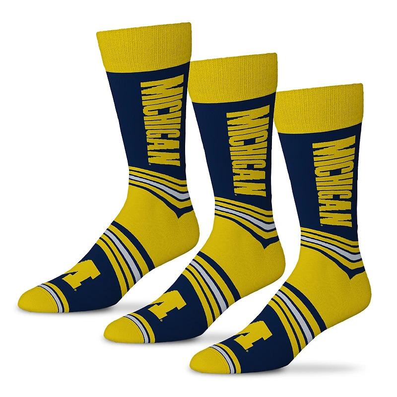 Unisex Starter  Navy Michigan Wolverines Rally Cry 3-Pack Socks Set