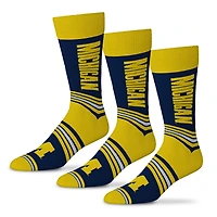 Unisex Starter  Navy Michigan Wolverines Rally Cry 3-Pack Socks Set