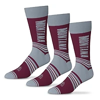 Unisex Starter  Maroon Montana Grizzlies Rally Cry 3-Pack Socks Set
