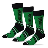 Unisex Starter  Green North Dakota Rally Cry 3-Pack Socks Set