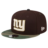 Men's New Era  Dark Brown New York Giants Burnt Wood Camo 9FIFTY Snapback Hat