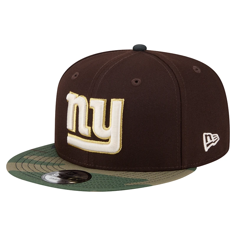 Men's New Era Dark Brown New York Giants Burnt Wood Camo 9FIFTY Snapback Hat