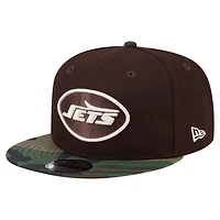 Men's New Era  Dark Brown New York Jets Burnt Wood Camo 9FIFTY Snapback Hat