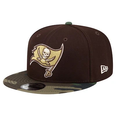 Men's New Era  Dark Brown Tampa Bay Buccaneers Burnt Wood Camo 9FIFTY Snapback Hat