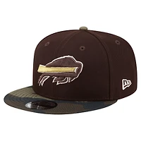 Men's New Era  Dark Brown Buffalo Bills Burnt Wood Camo 9FIFTY Snapback Hat