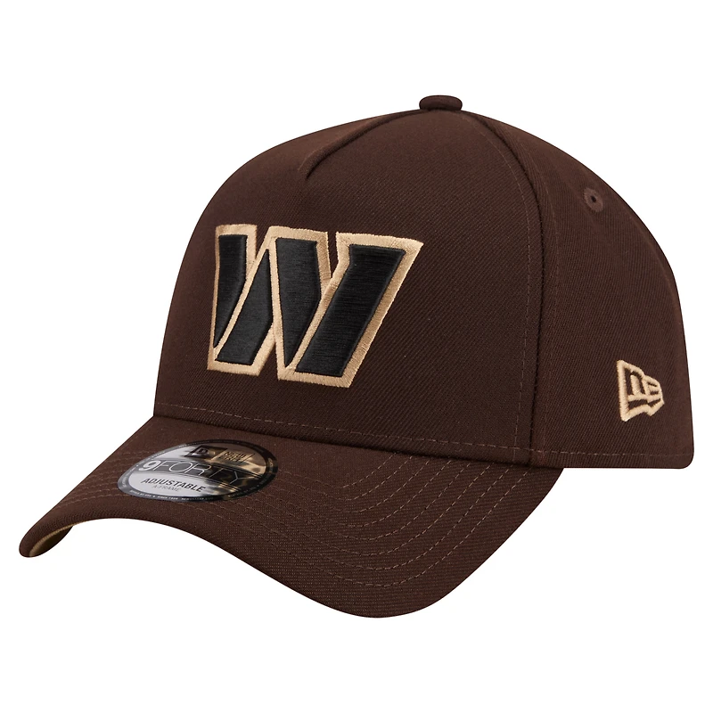 Men's New Era  Dark Brown Washington Commanders Burnt Wood A-Frame 9FORTY Adjustable Hat
