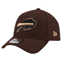 Men's New Era  Dark Brown Buffalo Bills Burnt Wood A-Frame 9FORTY Adjustable Hat