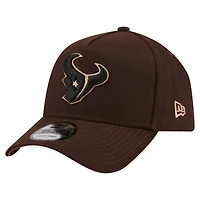 Men's New Era  Dark Brown Houston Texans Burnt Wood A-Frame 9FORTY Adjustable Hat