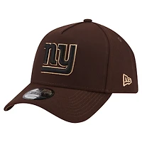 Men's New Era  Dark Brown New York Giants Burnt Wood A-Frame 9FORTY Adjustable Hat