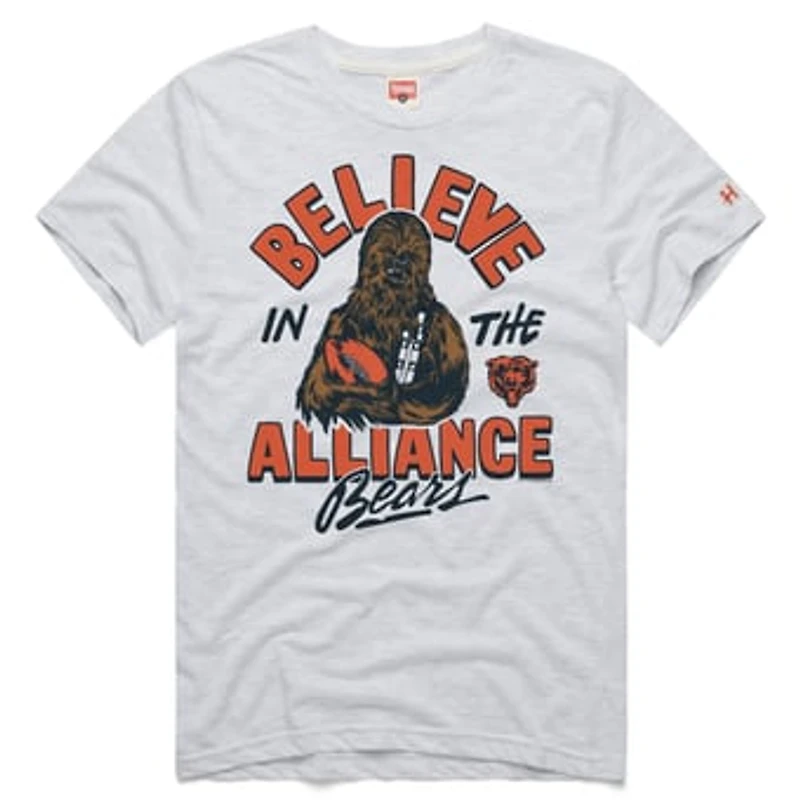 Unisex Homage Ash Chicago Bears Star Wars x NFL Tri-Blend T-Shirt
