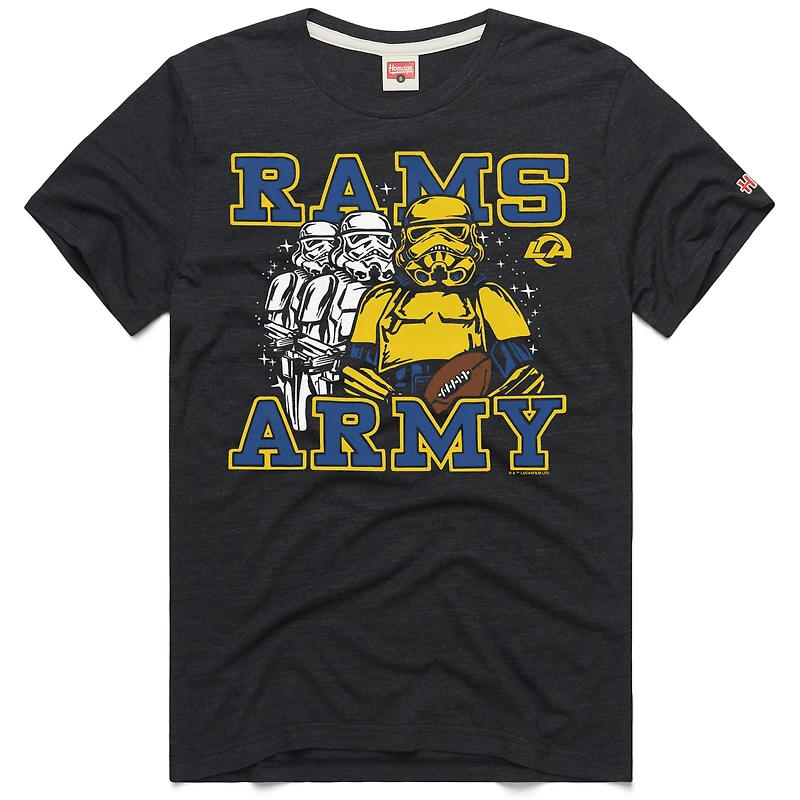 Unisex Homage Charcoal Los Angeles Rams Star Wars x NFL Tri-Blend T-Shirt